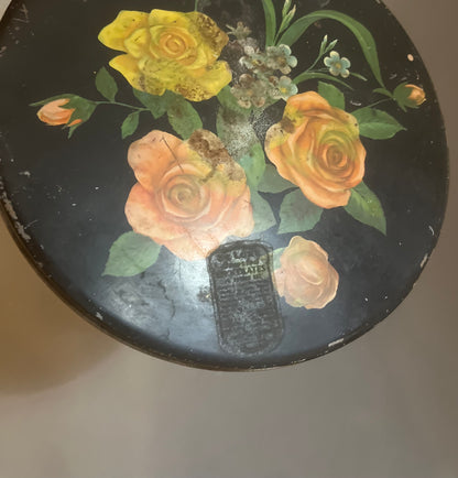 Floral Black Tin