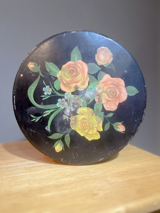 Floral Black Tin